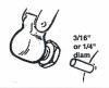 Wiper arm - Post war pattern, chrome, to suit 3/16" or 1/4" diameter drive shaft with wrist end fitting